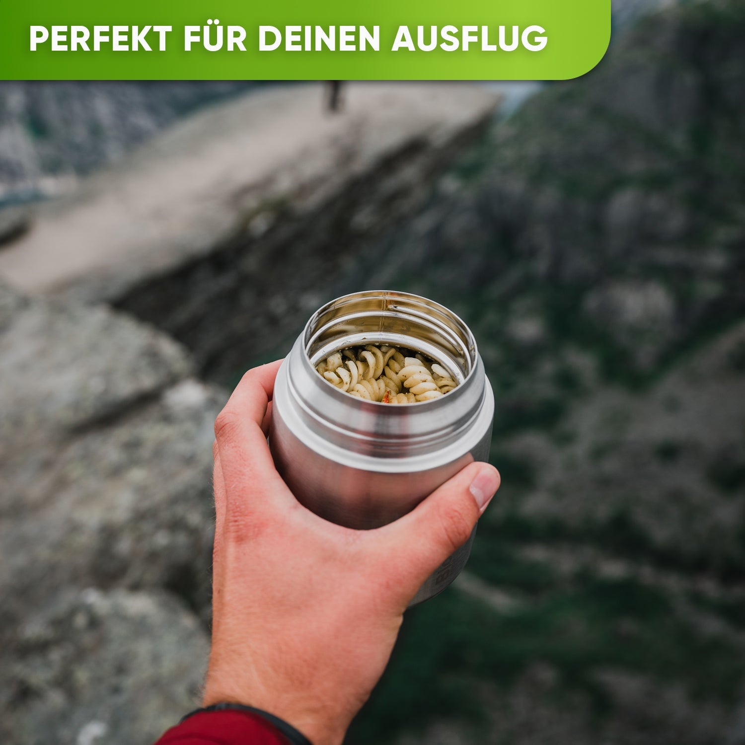 Edelstahl Thermo Lunchbox mit Anti - Vakuum Stöpsel | 1000ml |